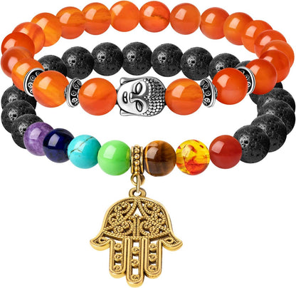 Crystals and Healing Stones Chakra Bracelets Crystal Bracelet Healing Crystals Chakra Stones Meditation Relax Anxiety Bangle for Womens Mens