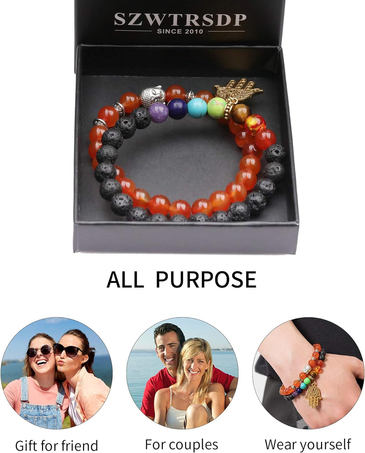 Crystals and Healing Stones Chakra Bracelets Crystal Bracelet Healing Crystals Chakra Stones Meditation Relax Anxiety Bangle for Womens Mens